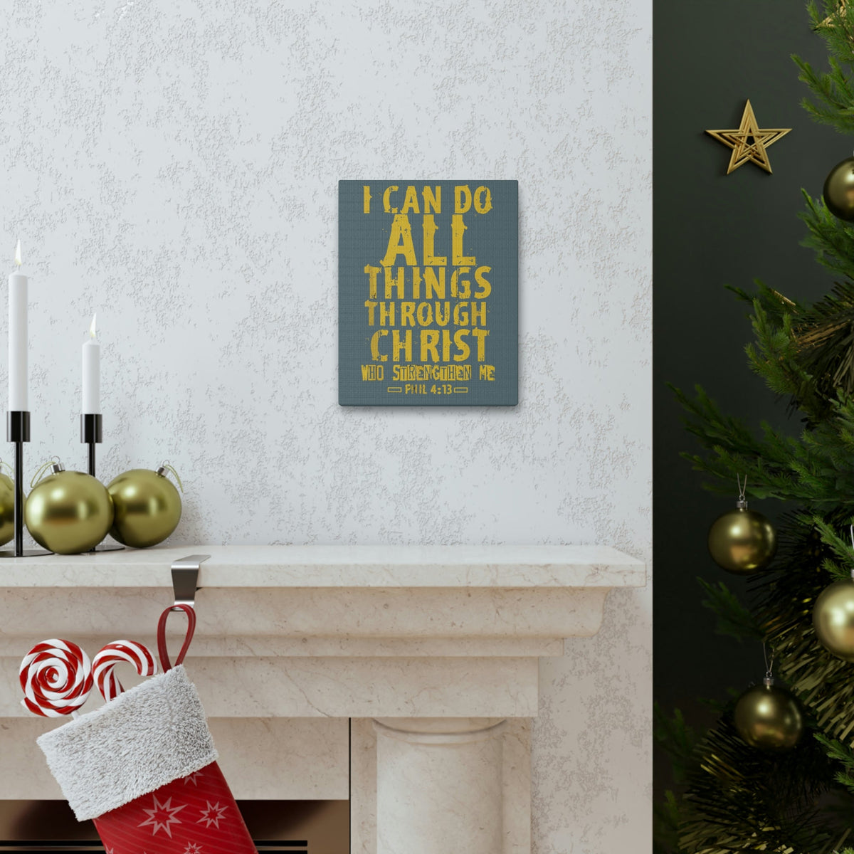 Scripture Walls I Can Do All Things Philippians 4:13 Yellow Bible Verse Canvas Christian Wall Art Ready To Hang Unframed-Express Your Love Gifts