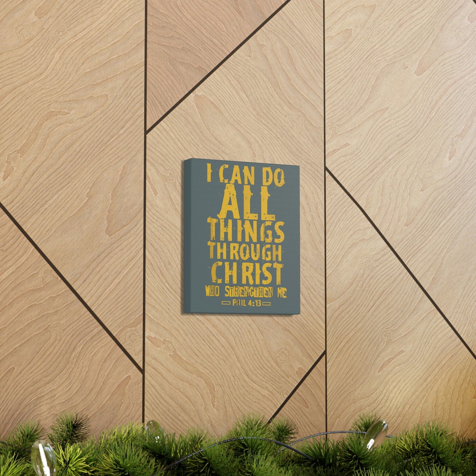 Scripture Walls I Can Do All Things Philippians 4:13 Yellow Bible Verse Canvas Christian Wall Art Ready To Hang Unframed-Express Your Love Gifts