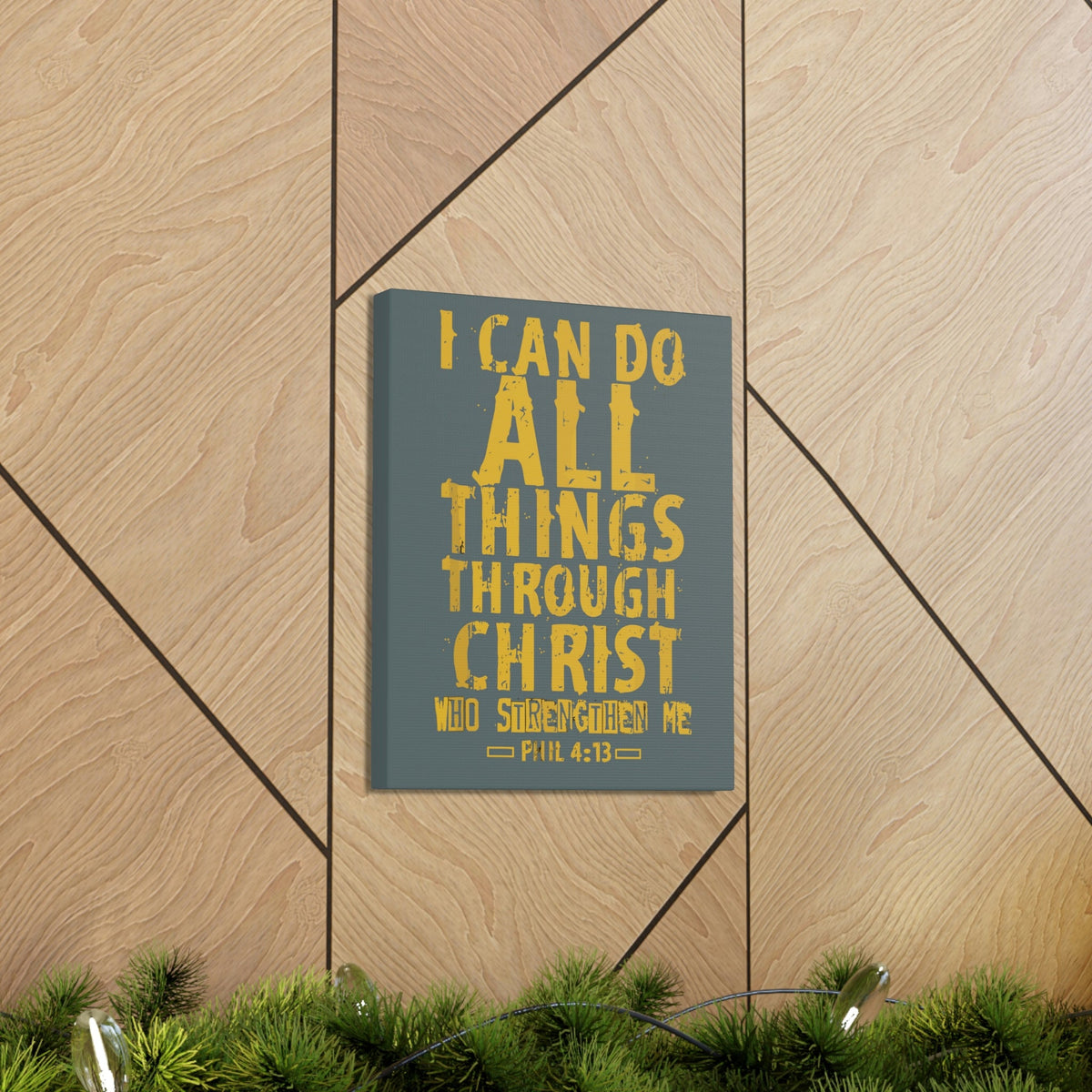 Scripture Walls I Can Do All Things Philippians 4:13 Yellow Bible Verse Canvas Christian Wall Art Ready To Hang Unframed-Express Your Love Gifts