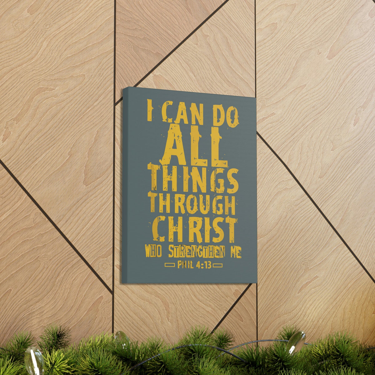 Scripture Walls I Can Do All Things Philippians 4:13 Yellow Bible Verse Canvas Christian Wall Art Ready To Hang Unframed-Express Your Love Gifts
