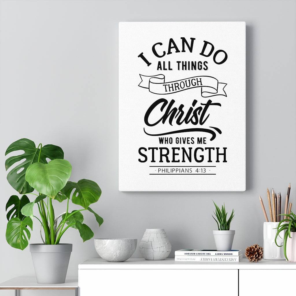 Scripture Walls I Can Do All Things Through Christ Philippians 4:13 Bible Verse Canvas Christian Wall Art Ready to Hang Unframed-Express Your Love Gifts