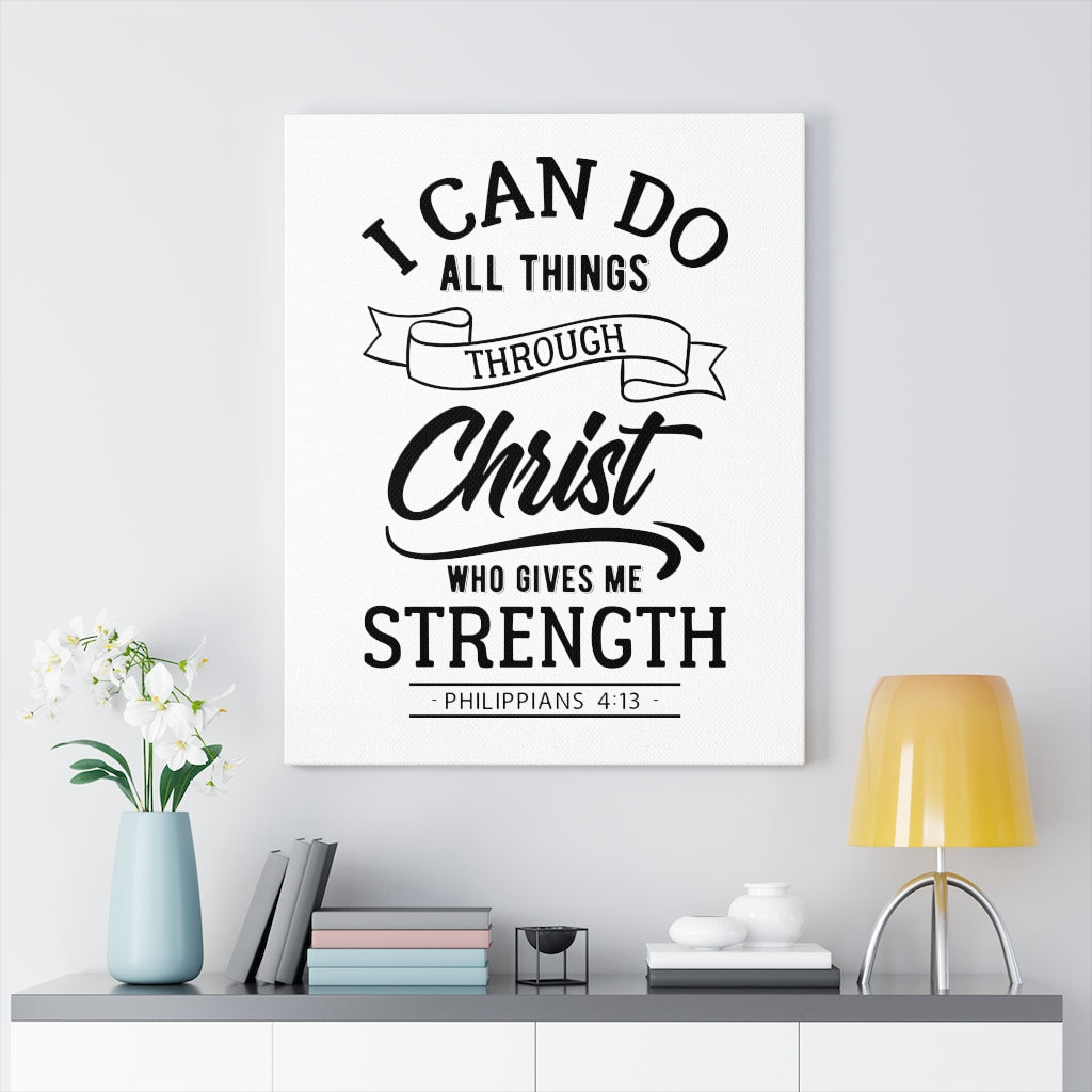 Scripture Walls I Can Do All Things Through Christ Philippians 4:13 Bible Verse Canvas Christian Wall Art Ready to Hang Unframed-Express Your Love Gifts