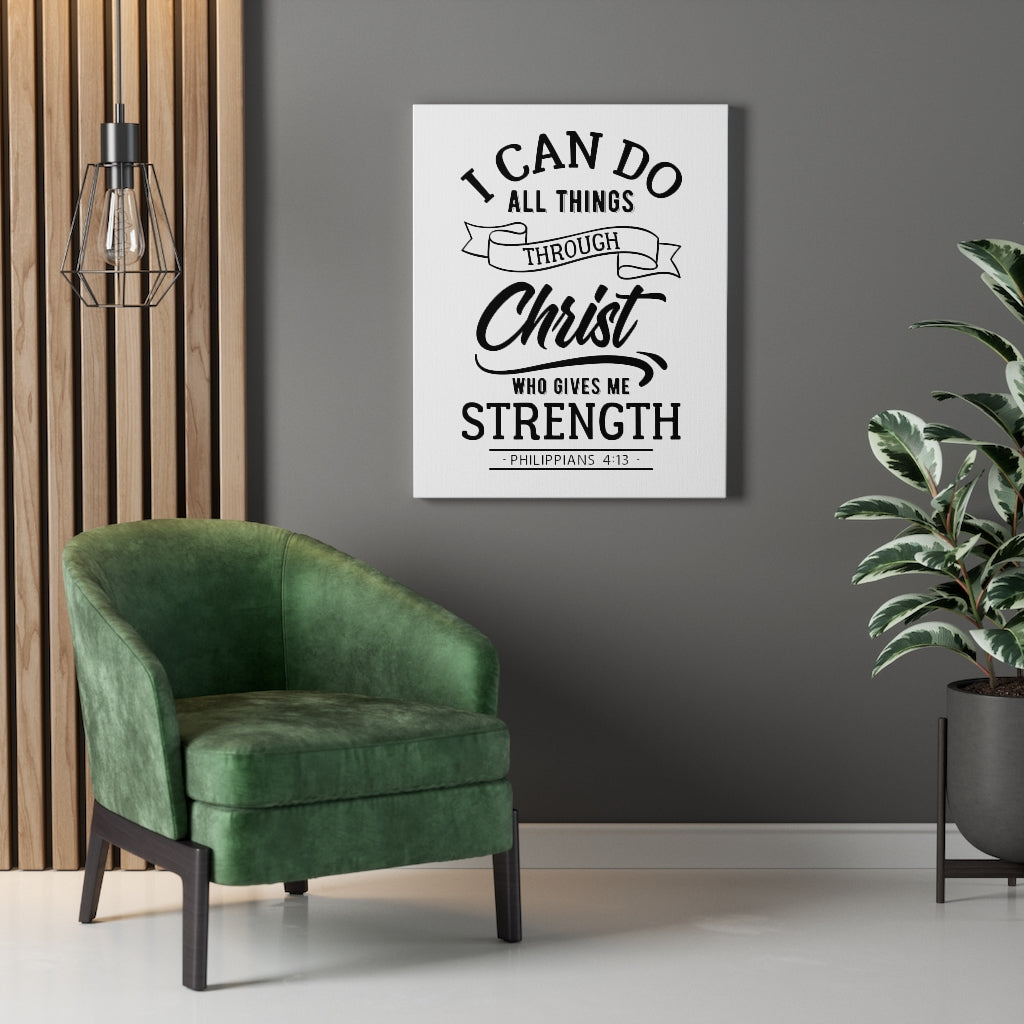 Scripture Walls I Can Do All Things Through Christ Philippians 4:13 Bible Verse Canvas Christian Wall Art Ready to Hang Unframed-Express Your Love Gifts