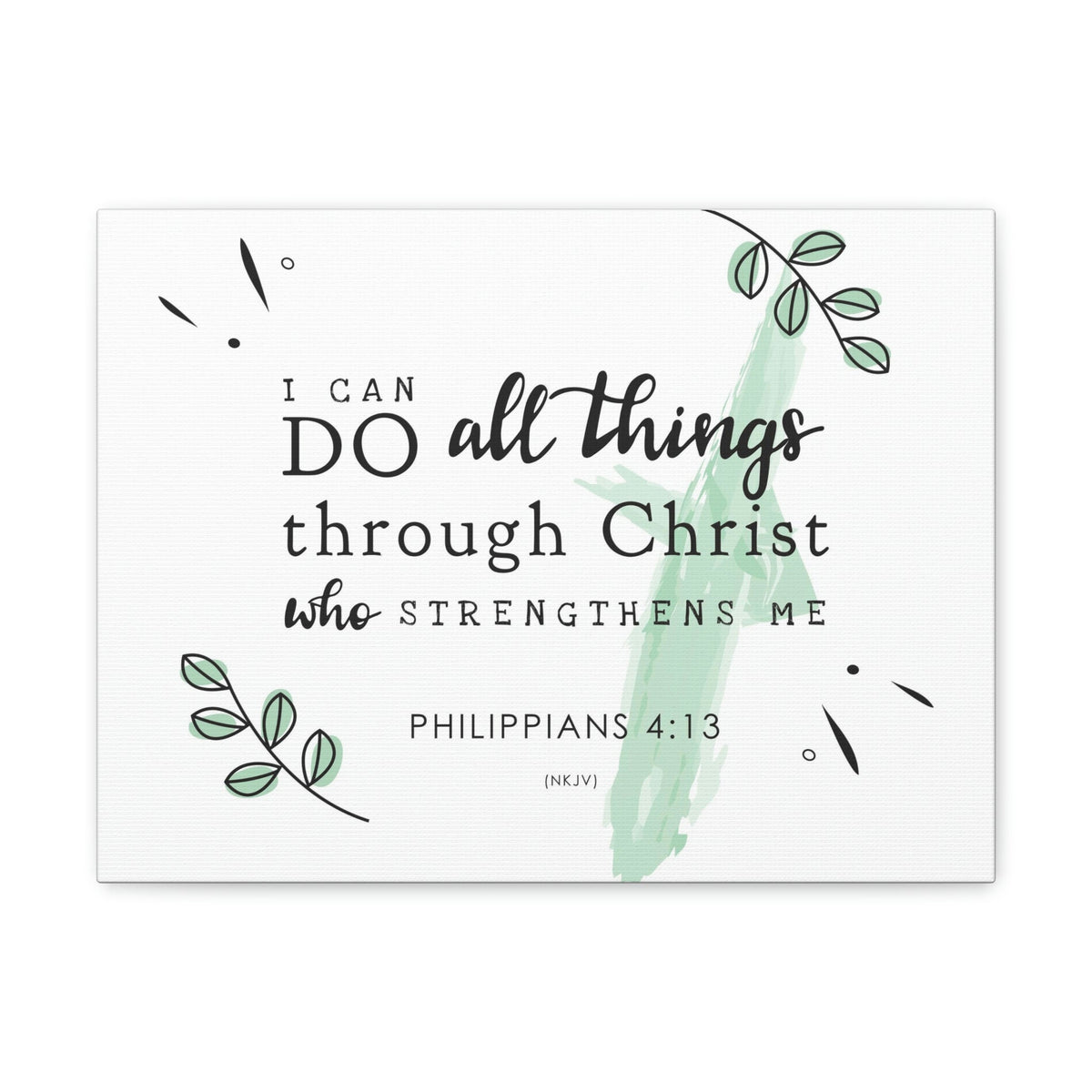 Scripture Walls I Can Do All Things Through Christ Philippians 4:13 Bible Verse Canvas Christian Wall Art Ready to Hang Unframed-Express Your Love Gifts