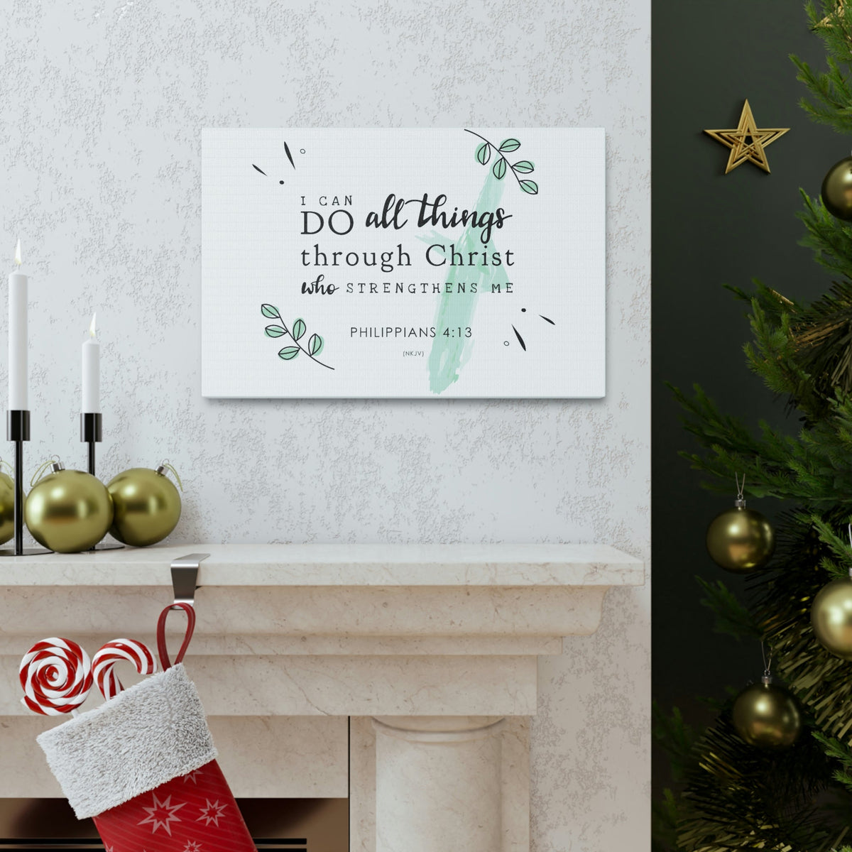 Scripture Walls I Can Do All Things Through Christ Philippians 4:13 Bible Verse Canvas Christian Wall Art Ready to Hang Unframed-Express Your Love Gifts