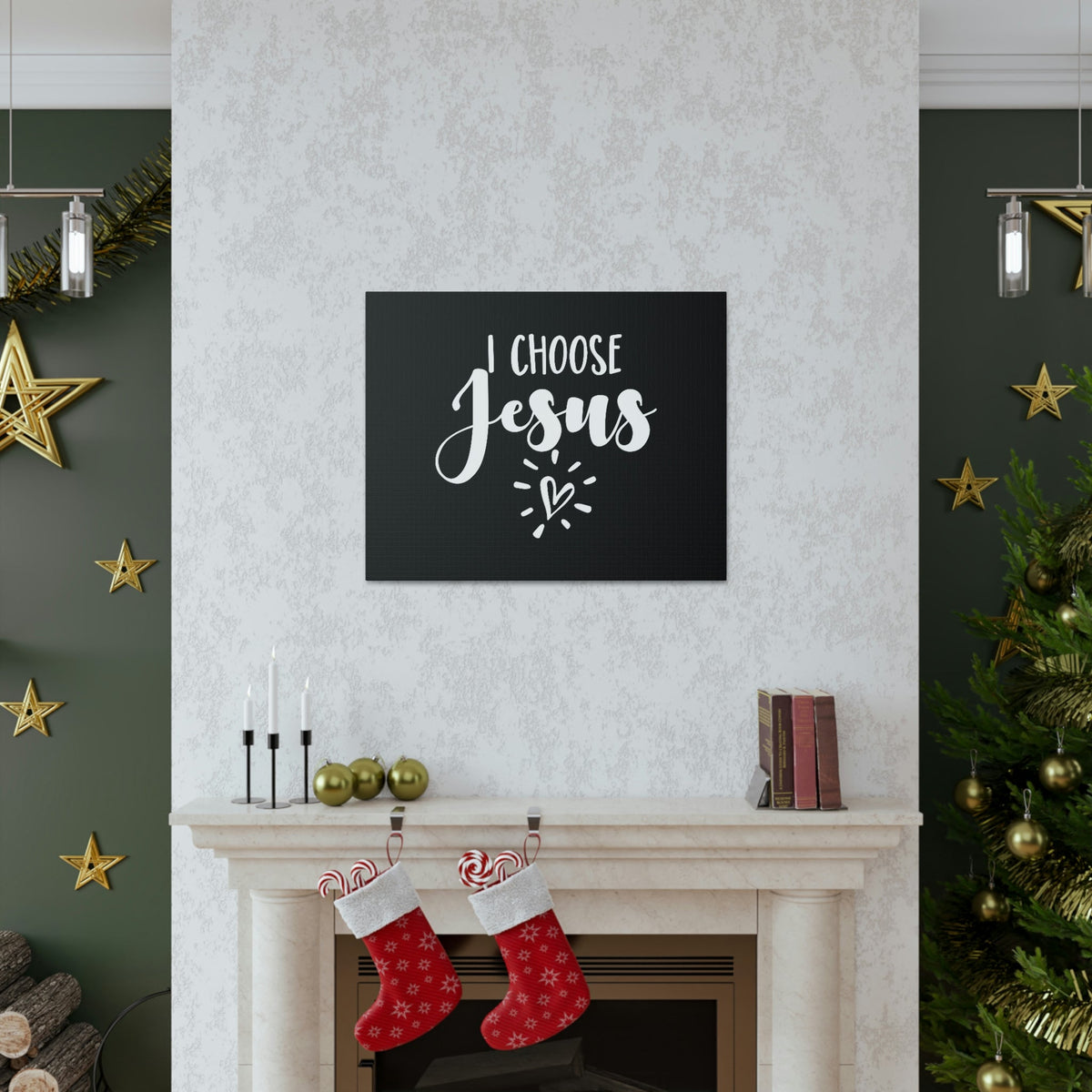 Scripture Walls I Choose Jesus 1 Timothy 2:5 Heart Christian Wall Art Bible Verse Print Ready to Hang Unframed-Express Your Love Gifts
