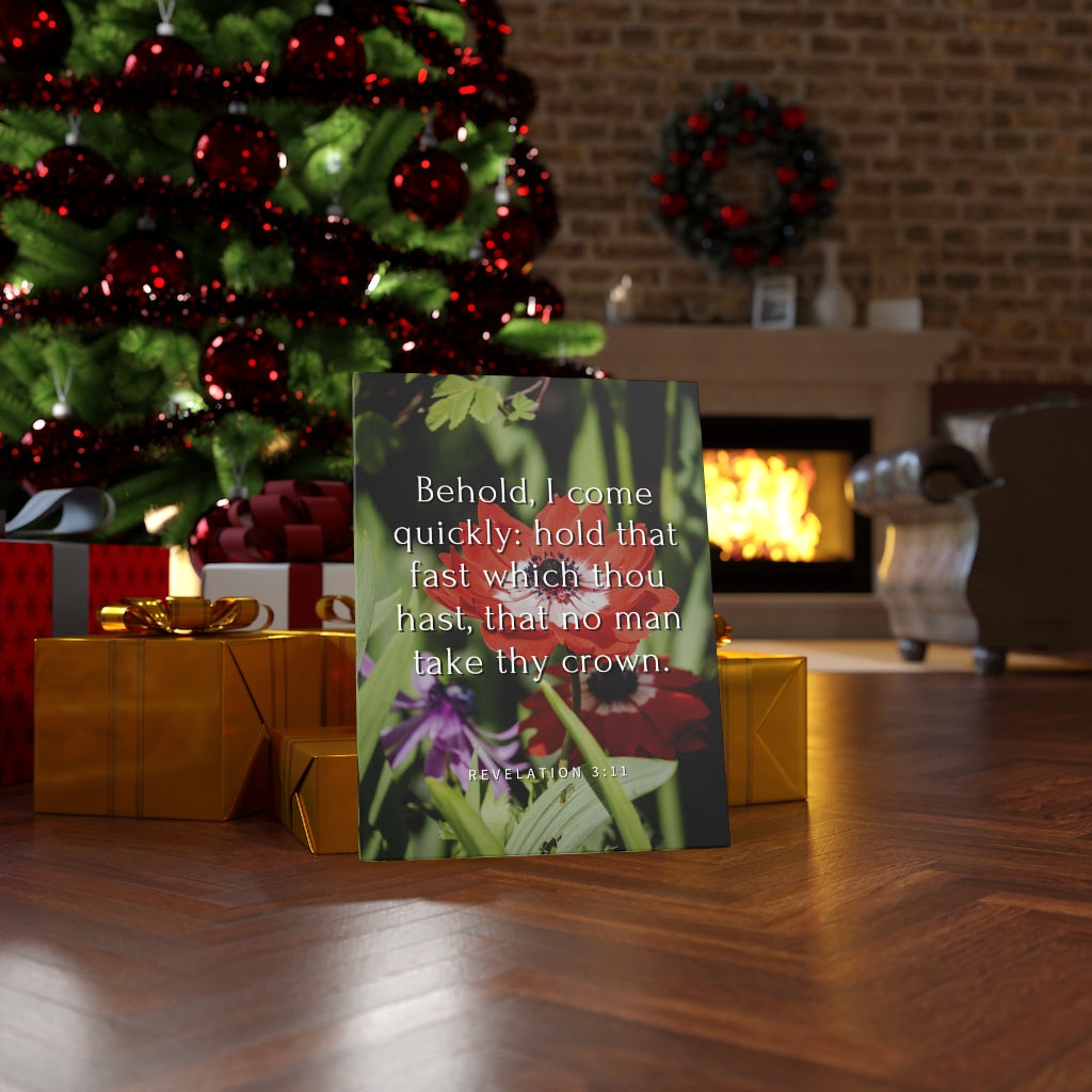 Scripture Walls I Come Revelation 3:11 Bible Verse Canvas Christian Wall Art Ready to Hang Unframed-Express Your Love Gifts