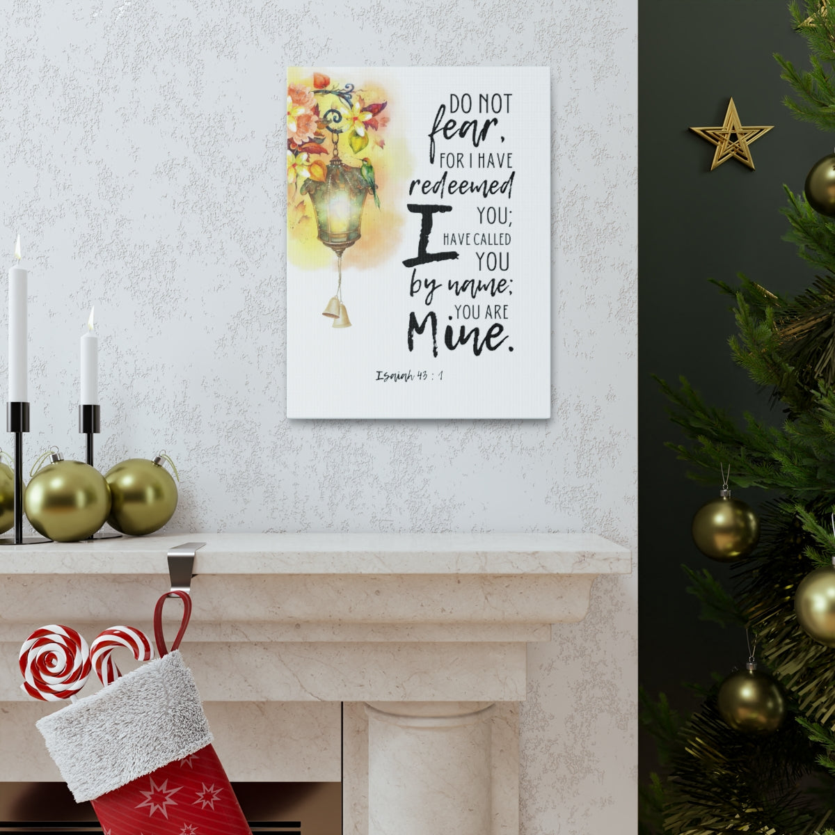 Scripture Walls I Have Called You Isaiah 43:1 Floral Bible Verse Canvas Christian Wall Art Ready to Hang Unframed-Express Your Love Gifts