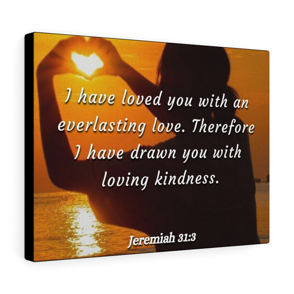 Scripture Walls I Have Loved You Jeremiah 31:3 Bible Verse Canvas Christian Wall Art Ready to Hang Unframed-Express Your Love Gifts