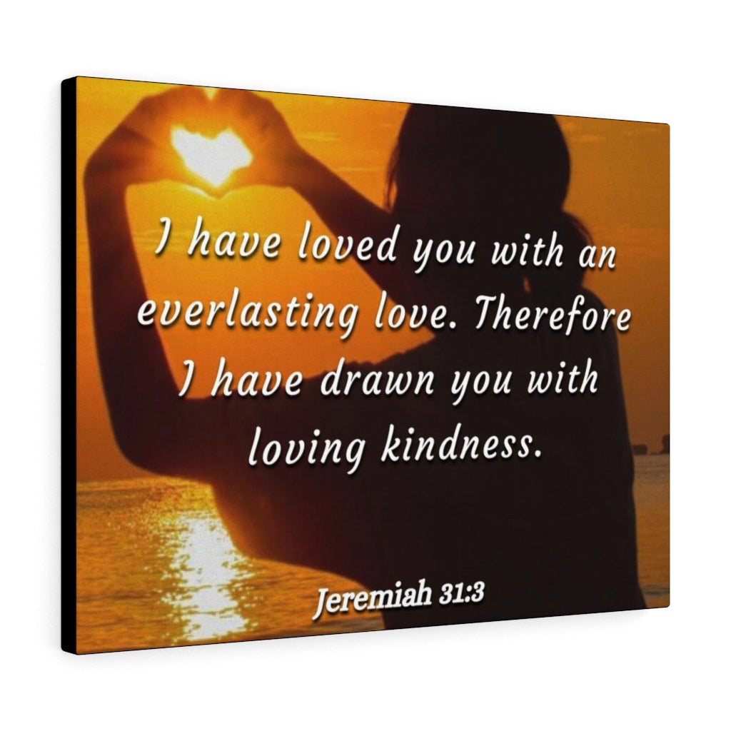 Scripture Walls I Have Loved You Jeremiah 31:3 Bible Verse Canvas Christian Wall Art Ready to Hang Unframed-Express Your Love Gifts