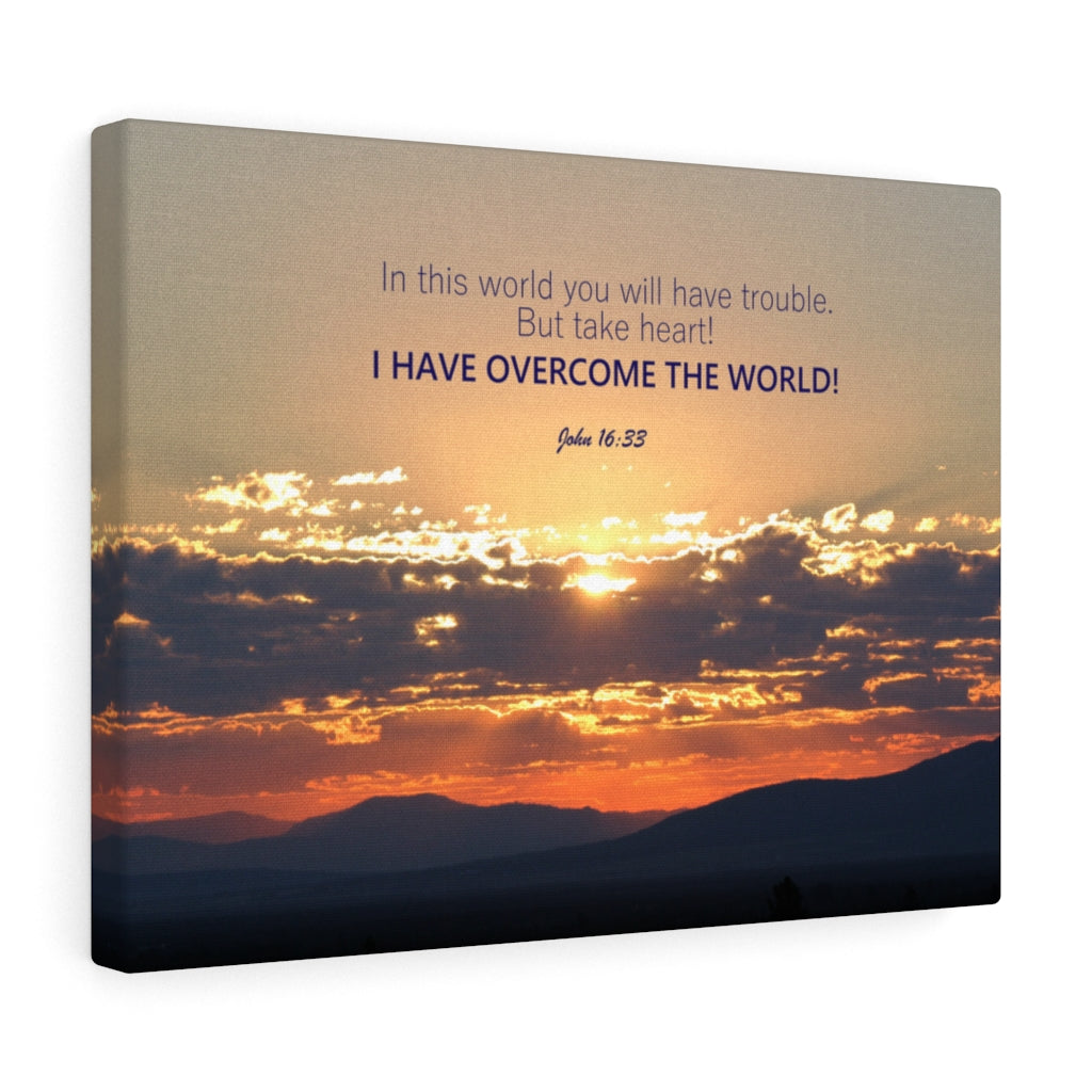 Scripture Walls I Have Overcome The World John 16:33 Bible Verse Canvas Christian Wall Art Ready to Hang Unframed-Express Your Love Gifts