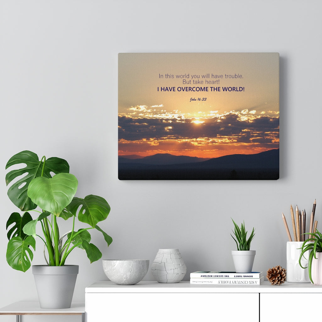 Scripture Walls I Have Overcome The World John 16:33 Bible Verse Canvas Christian Wall Art Ready to Hang Unframed-Express Your Love Gifts