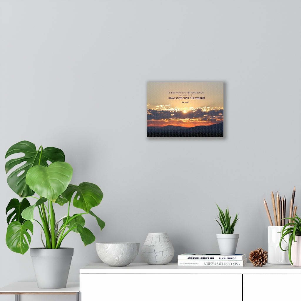 Scripture Walls I Have Overcome The World John 16:33 Bible Verse Canvas Christian Wall Art Ready to Hang Unframed-Express Your Love Gifts