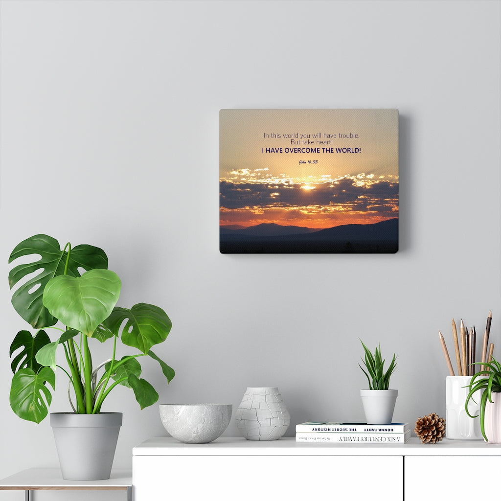 Scripture Walls I Have Overcome The World John 16:33 Bible Verse Canvas Christian Wall Art Ready to Hang Unframed-Express Your Love Gifts