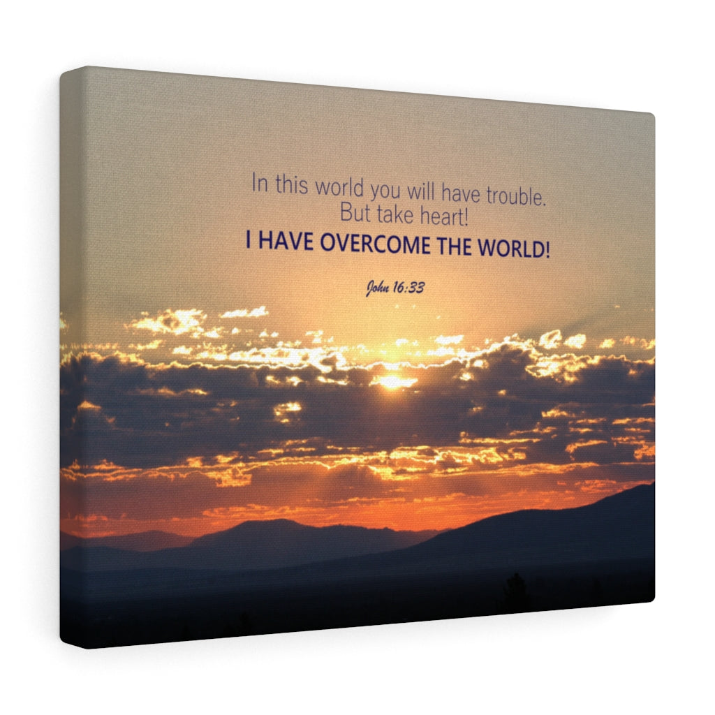 Scripture Walls I Have Overcome The World John 16:33 Bible Verse Canvas Christian Wall Art Ready to Hang Unframed-Express Your Love Gifts