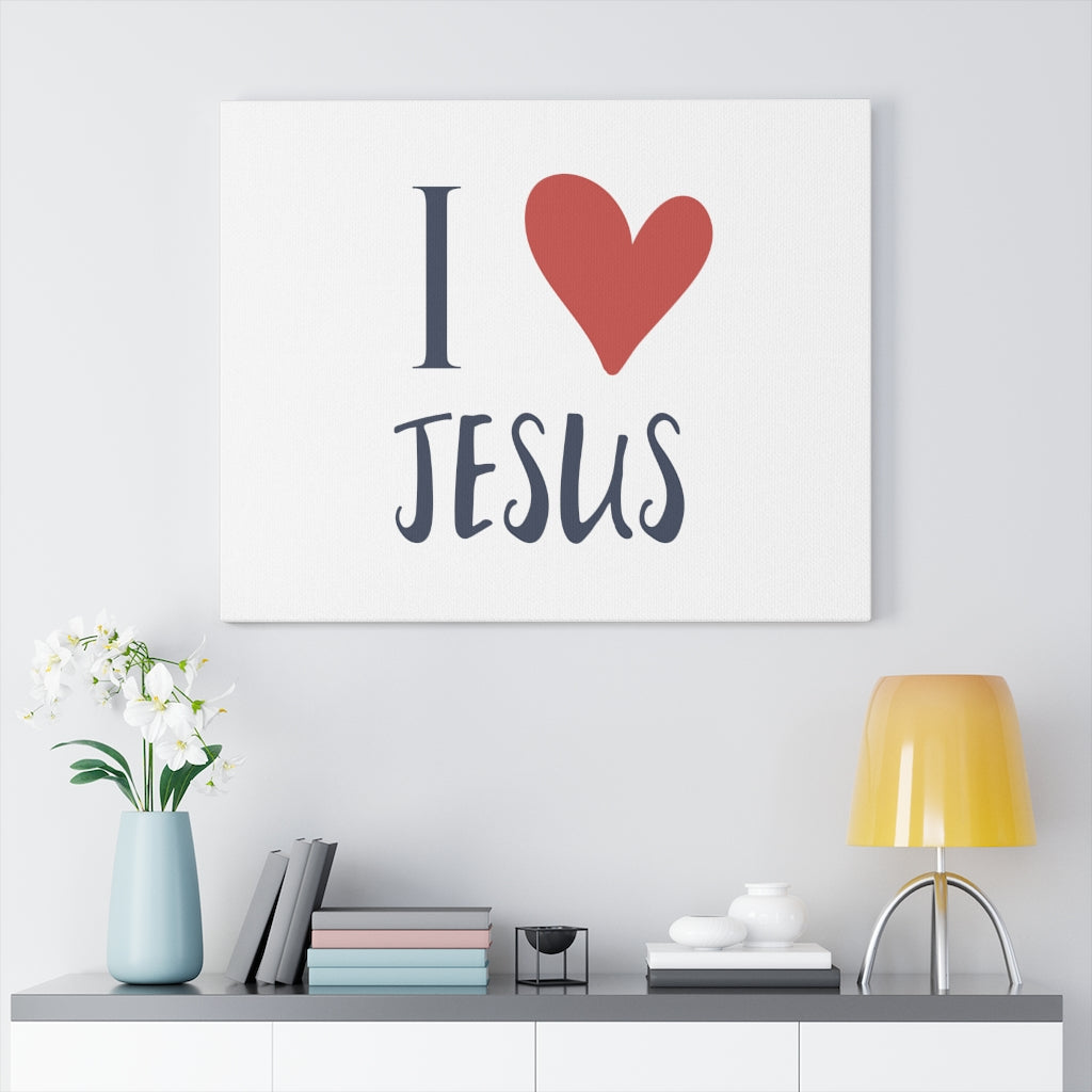 Scripture Walls I Heart Jesus Bible Verse Canvas Christian Wall Art Ready to Hang Unframed-Express Your Love Gifts
