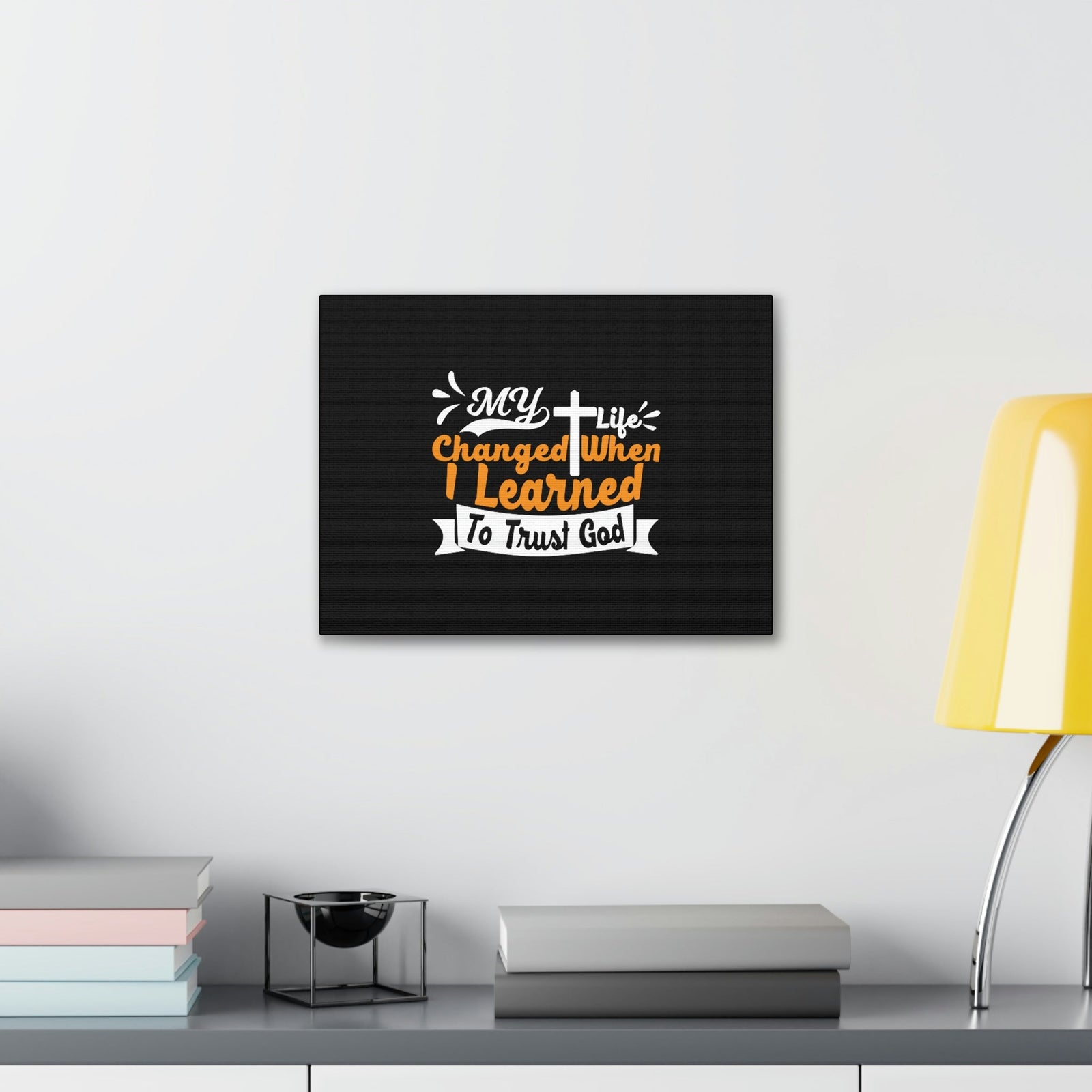 Scripture Walls I Learned To Trust God 2 Corinthians 5:17 Orange Christian Wall Art Bible Verse Print Ready to Hang Unframed-Express Your Love Gifts