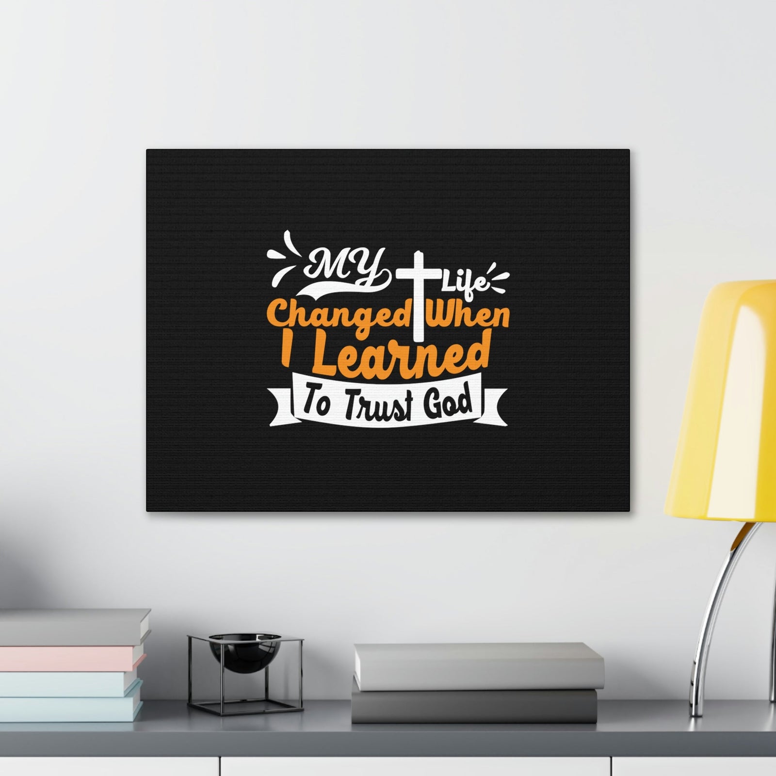 Scripture Walls I Learned To Trust God 2 Corinthians 5:17 Orange Christian Wall Art Bible Verse Print Ready to Hang Unframed-Express Your Love Gifts