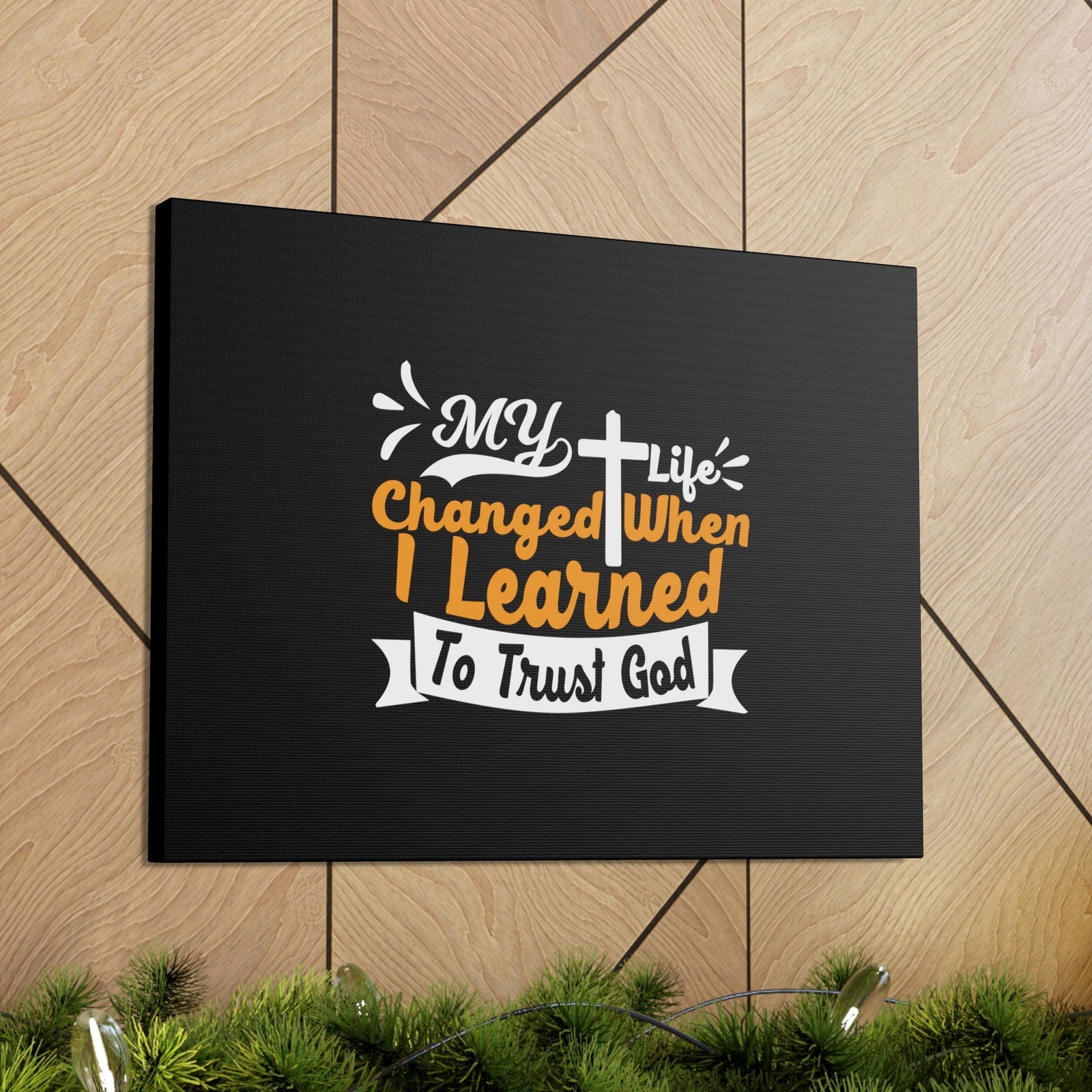 Scripture Walls I Learned To Trust God 2 Corinthians 5:17 Orange Christian Wall Art Bible Verse Print Ready to Hang Unframed-Express Your Love Gifts