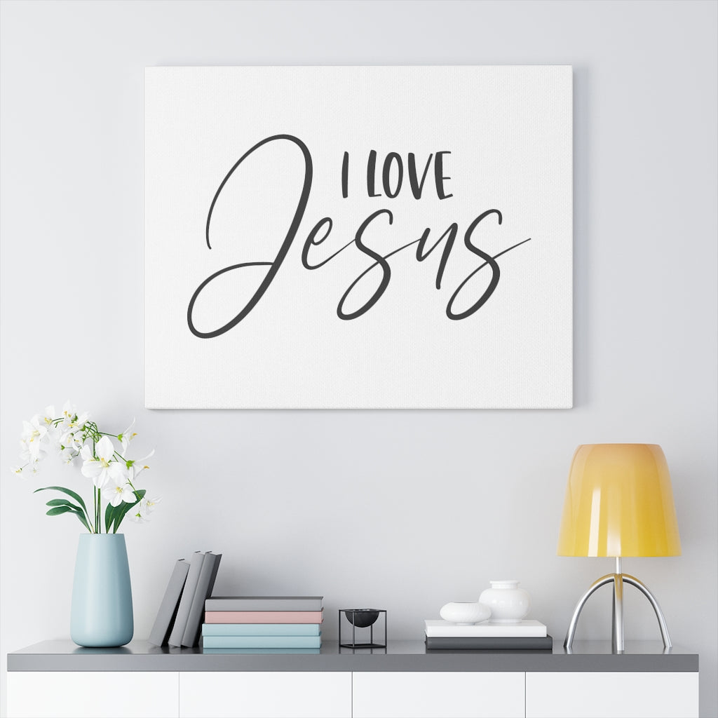 Scripture Walls I Love Jesus Bible Verse Canvas Christian Wall Art Ready to Hang Unframed-Express Your Love Gifts