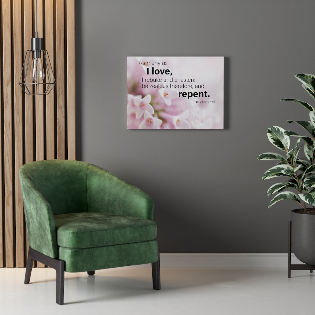 Scripture Walls I Love Repent Revelation 3:19 Wall Art Christian Home Decor Unframed-Express Your Love Gifts