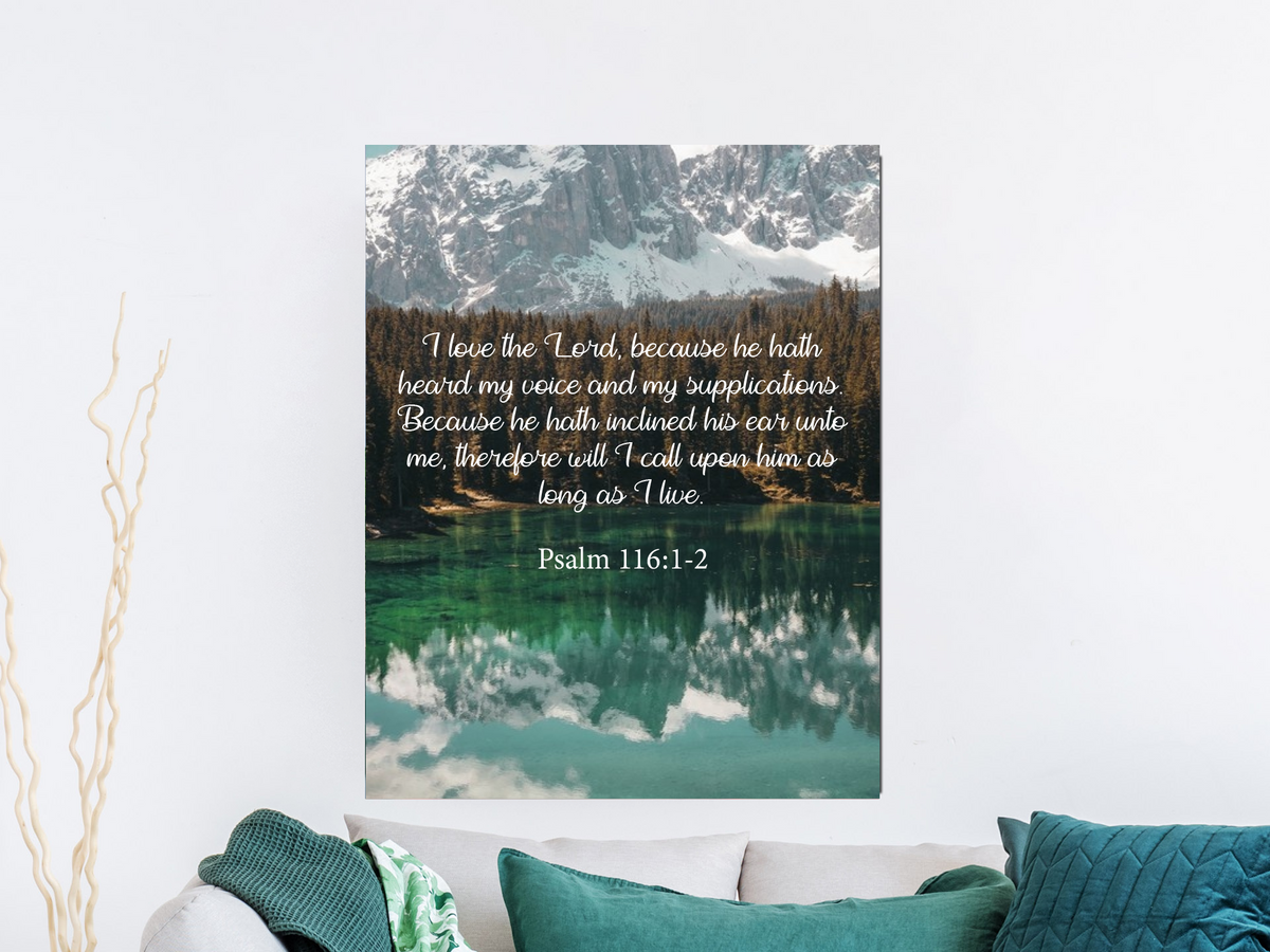 Scripture Walls I Love The Lord Psalm 116:1-2 Bible Verse Canvas Christian Wall Art Ready to Hang Unframed-Express Your Love Gifts
