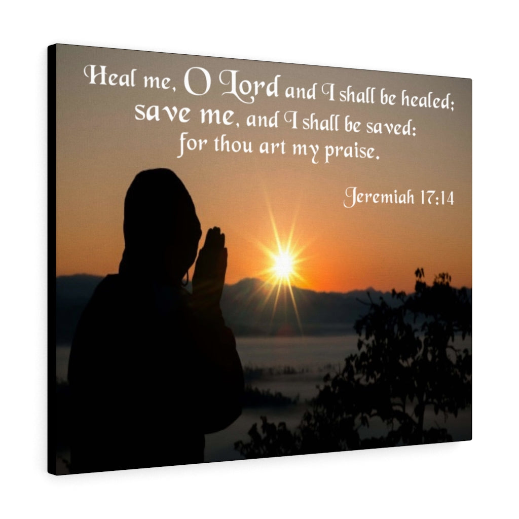 Scripture Walls I Shall Be Healed Jeremiah 17:14 Bible Verse Canvas Christian Wall Art Ready to Hang Unframed-Express Your Love Gifts