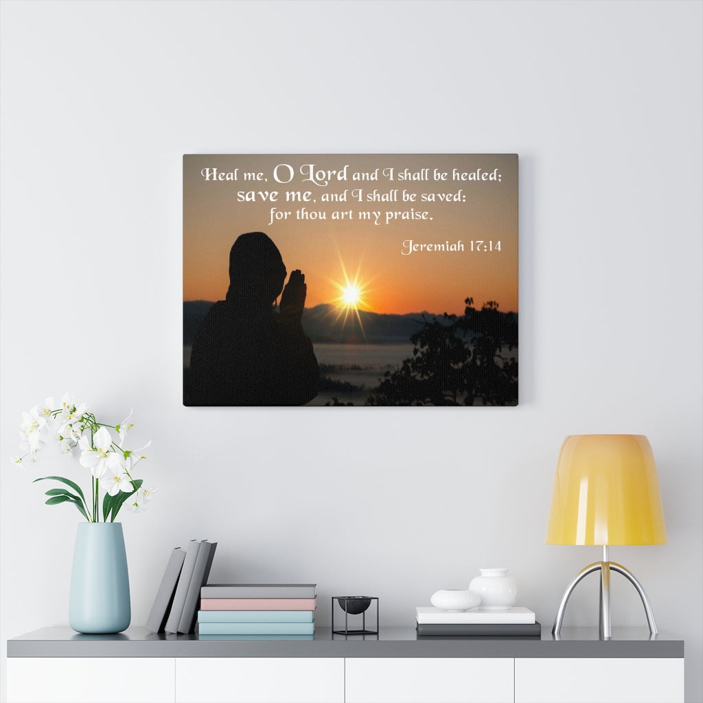 Scripture Walls I Shall Be Healed Jeremiah 17:14 Bible Verse Canvas Christian Wall Art Ready to Hang Unframed-Express Your Love Gifts