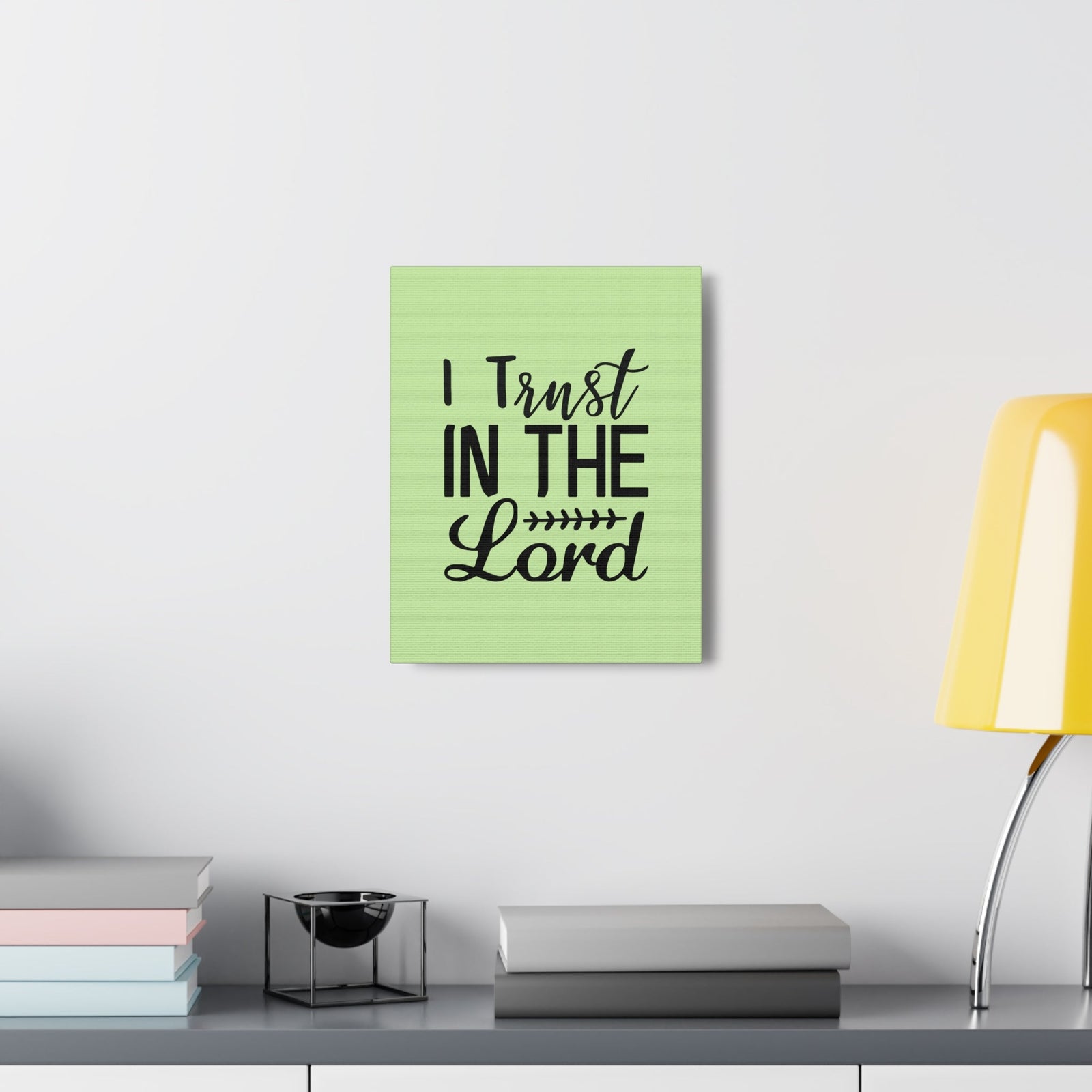 Scripture Walls I Trust In The Lord Leaf Green Proverbs 3:5 Bible Canvas Christian Wall Art Ready to Hang Unframed-Express Your Love Gifts