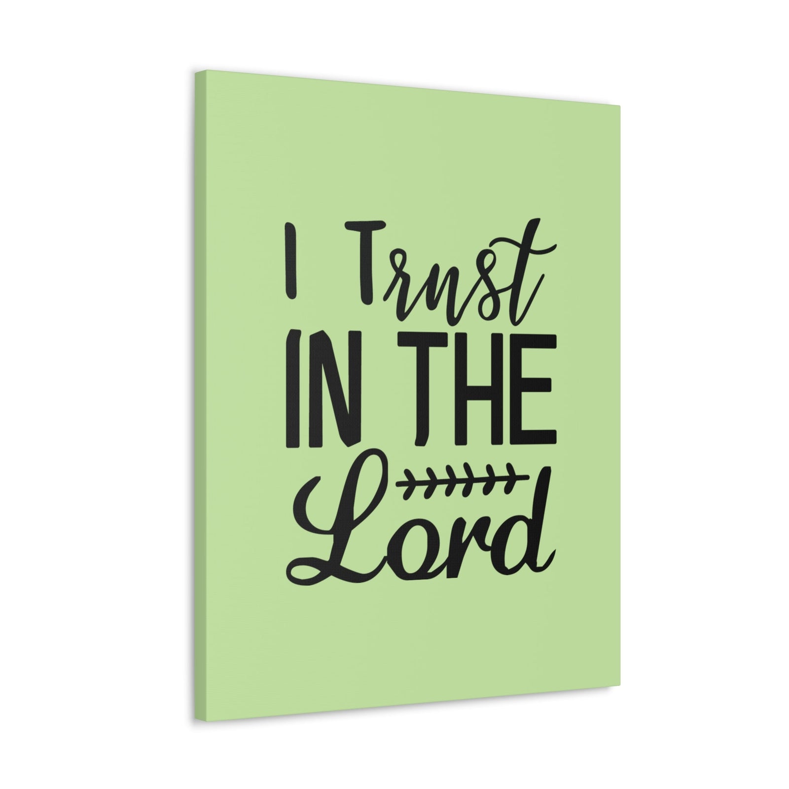 Scripture Walls I Trust In The Lord Leaf Green Proverbs 3:5 Bible Canvas Christian Wall Art Ready to Hang Unframed-Express Your Love Gifts