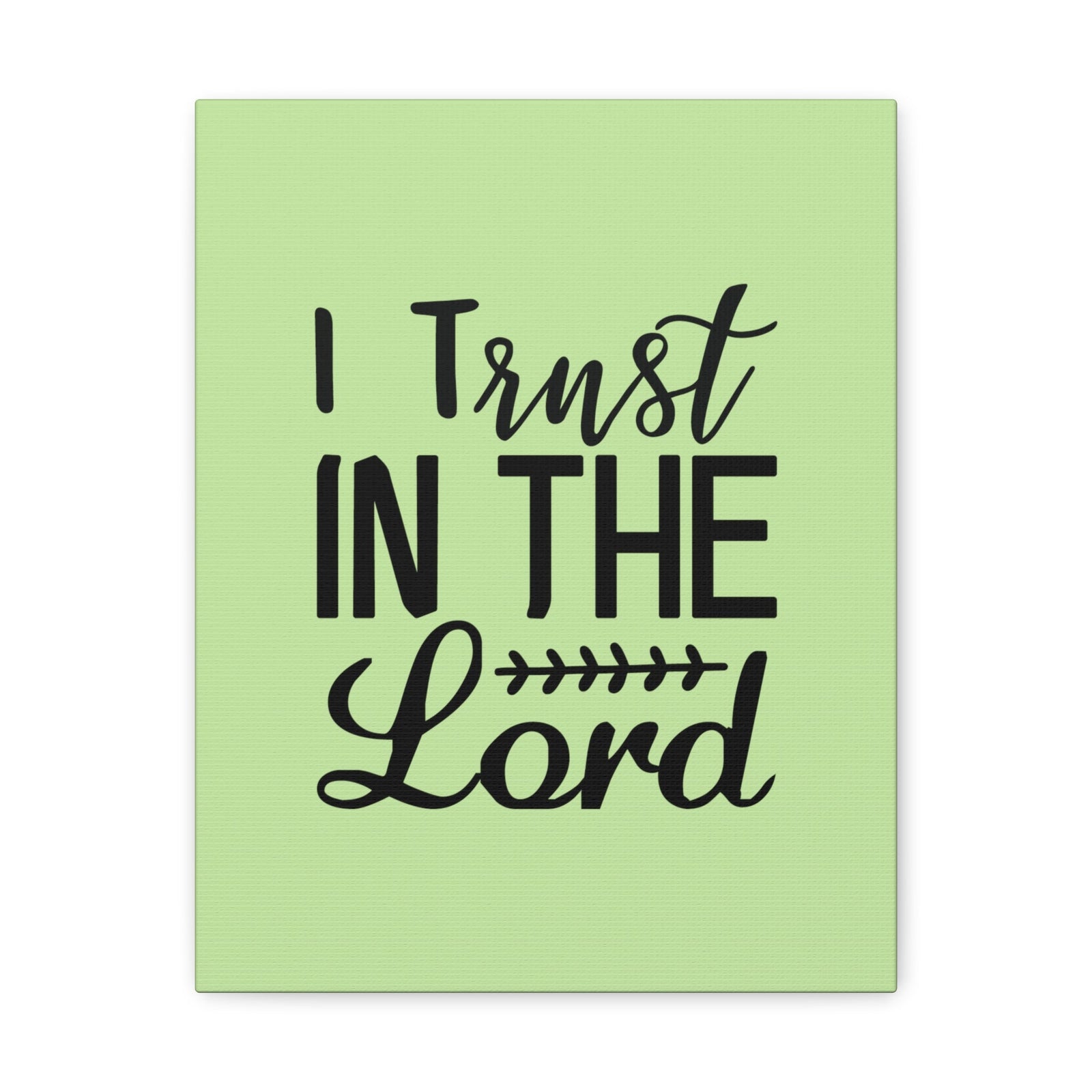 Scripture Walls I Trust In The Lord Leaf Green Proverbs 3:5 Bible Canvas Christian Wall Art Ready to Hang Unframed-Express Your Love Gifts