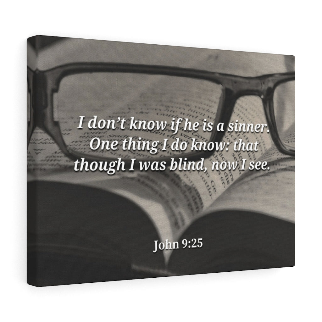 Scripture Walls I Was Blind Now I See John 9:25 Bible Verse Canvas Christian Wall Art Ready to Hang Unframed-Express Your Love Gifts