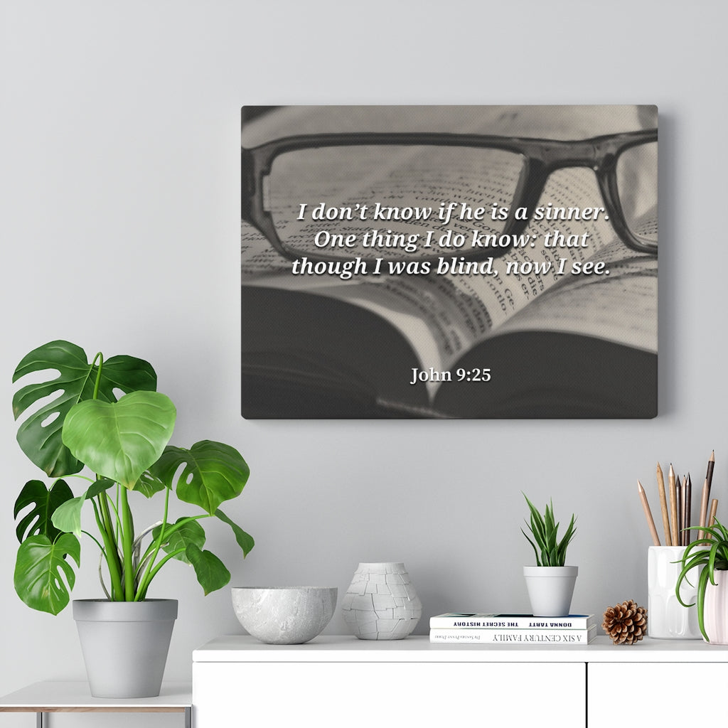 Scripture Walls I Was Blind Now I See John 9:25 Bible Verse Canvas Christian Wall Art Ready to Hang Unframed-Express Your Love Gifts