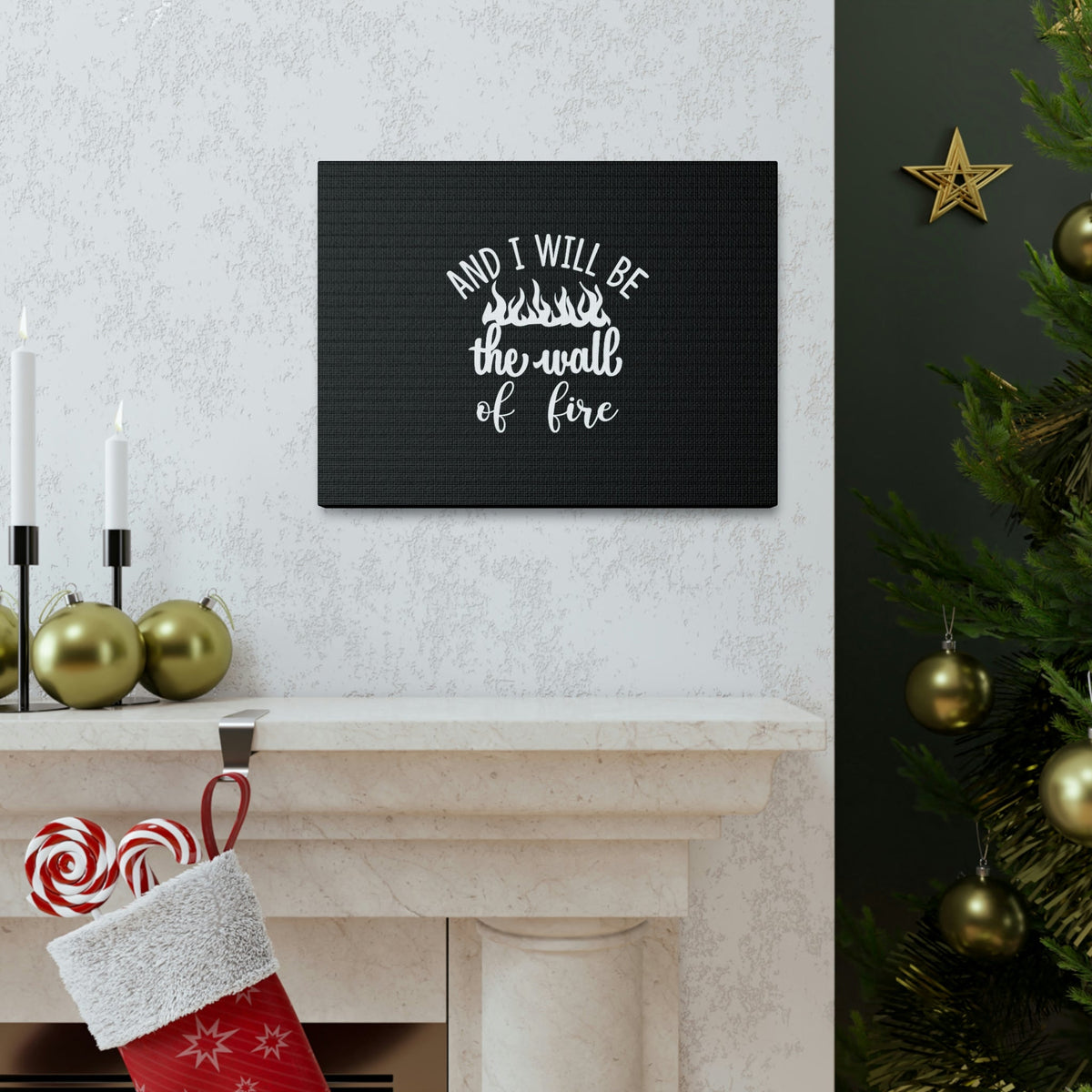 Scripture Walls I Will Be The Wall Of Fire Zechariah 2:5 Christian Wall Art Bible Verse Print Ready to Hang Unframed-Express Your Love Gifts