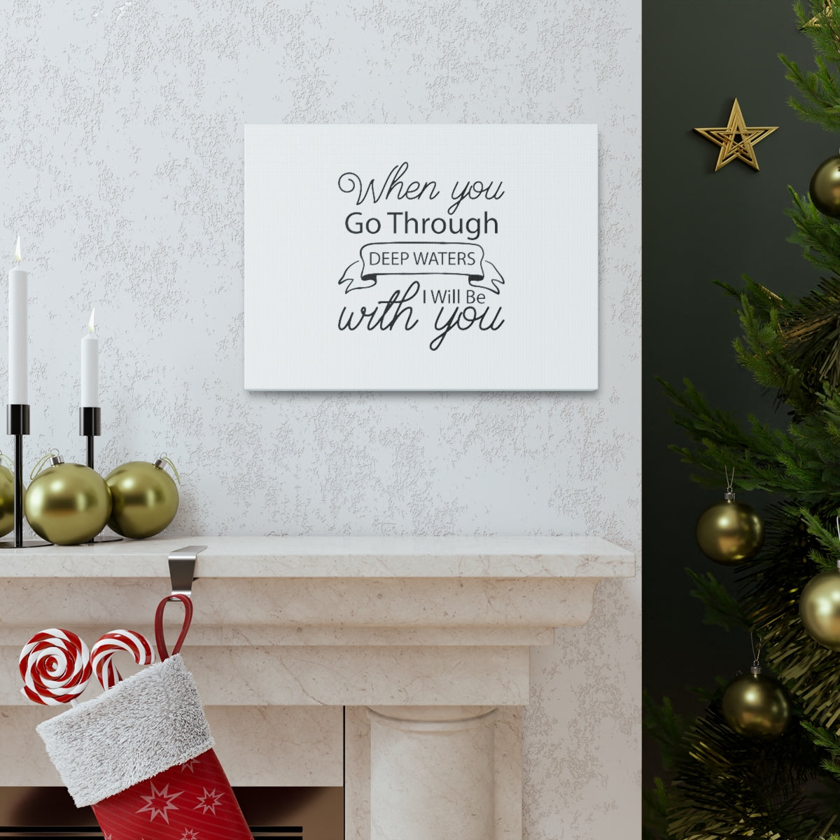 Scripture Walls I Will Be With You Isaiah 43:2 Cursive Christian Wall Art Bible Verse Print Ready to Hang Unframed-Express Your Love Gifts