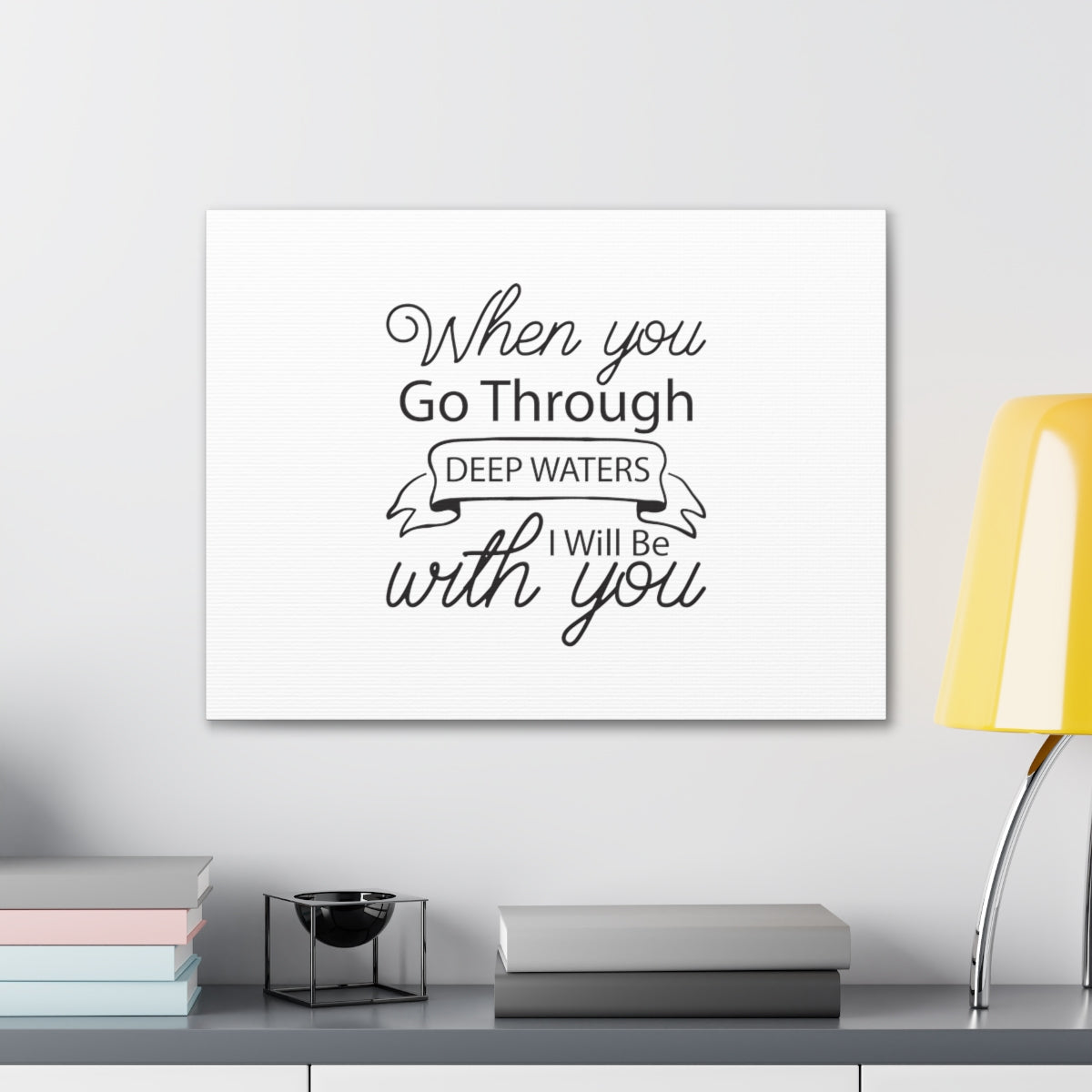 Scripture Walls I Will Be With You Isaiah 43:2 Cursive Christian Wall Art Bible Verse Print Ready to Hang Unframed-Express Your Love Gifts