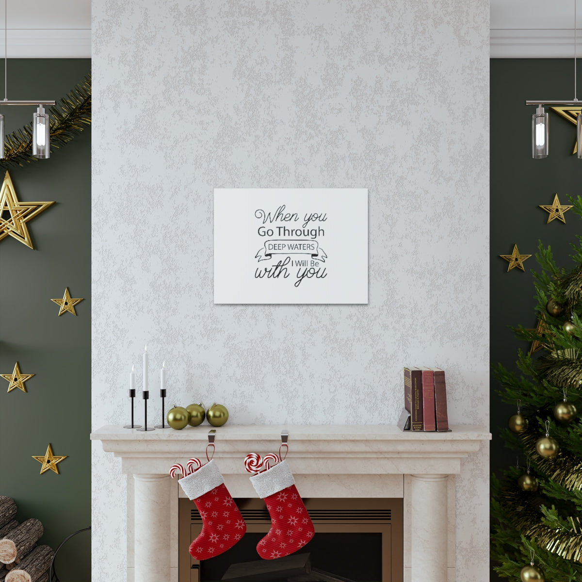 Scripture Walls I Will Be With You Isaiah 43:2 Cursive Christian Wall Art Bible Verse Print Ready to Hang Unframed-Express Your Love Gifts
