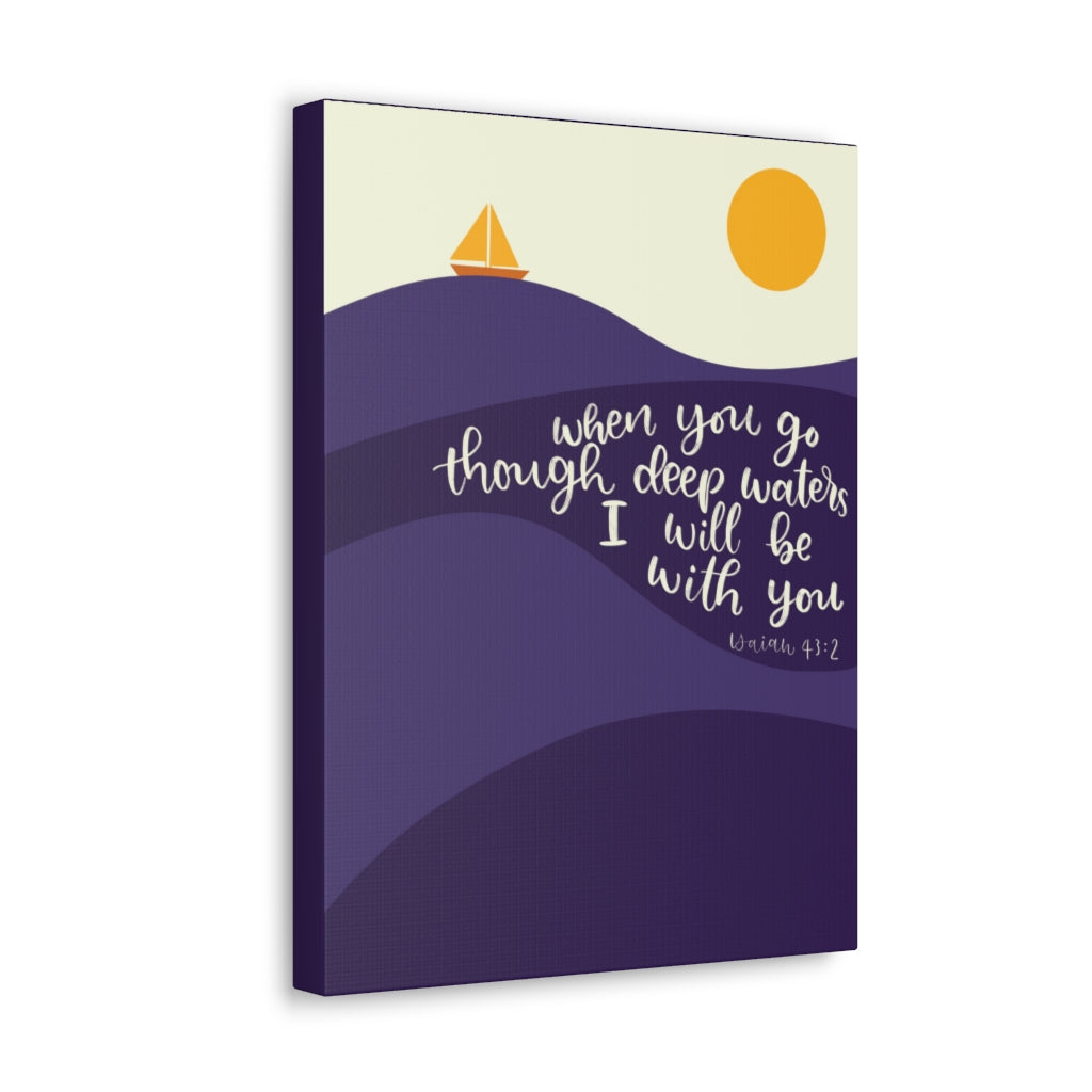 Scripture Walls I Will Be With You Sea Isaiah 43:2 Bible Verse Canvas Christian Wall Art Ready to Hang Unframed-Express Your Love Gifts