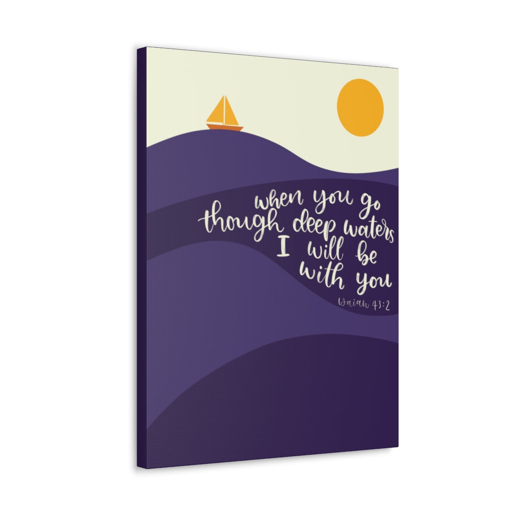 Scripture Walls I Will Be With You Sea Isaiah 43:2 Bible Verse Canvas Christian Wall Art Ready to Hang Unframed-Express Your Love Gifts