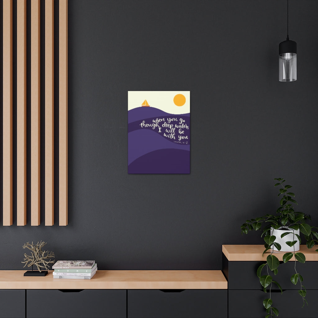 Scripture Walls I Will Be With You Sea Isaiah 43:2 Bible Verse Canvas Christian Wall Art Ready to Hang Unframed-Express Your Love Gifts