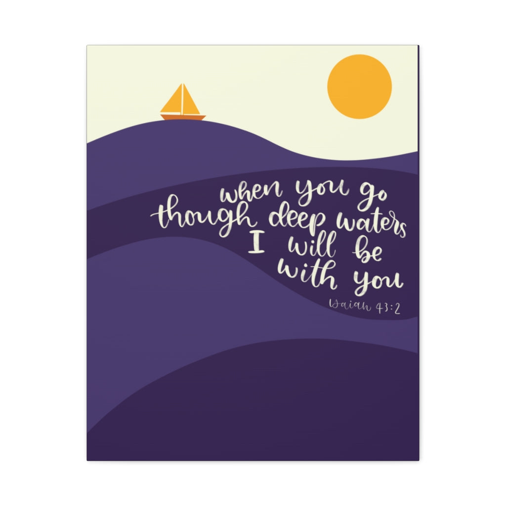 Scripture Walls I Will Be With You Sea Isaiah 43:2 Bible Verse Canvas Christian Wall Art Ready to Hang Unframed-Express Your Love Gifts