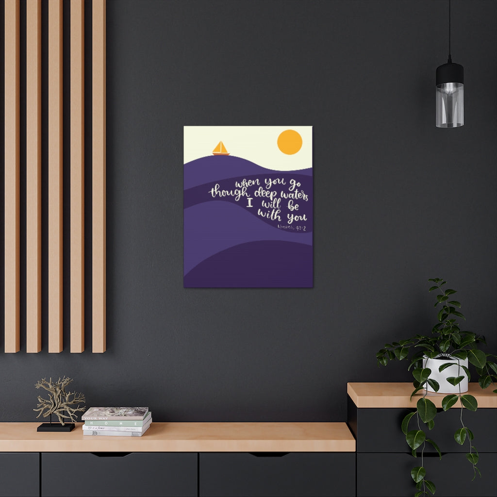 Scripture Walls I Will Be With You Sea Isaiah 43:2 Bible Verse Canvas Christian Wall Art Ready to Hang Unframed-Express Your Love Gifts