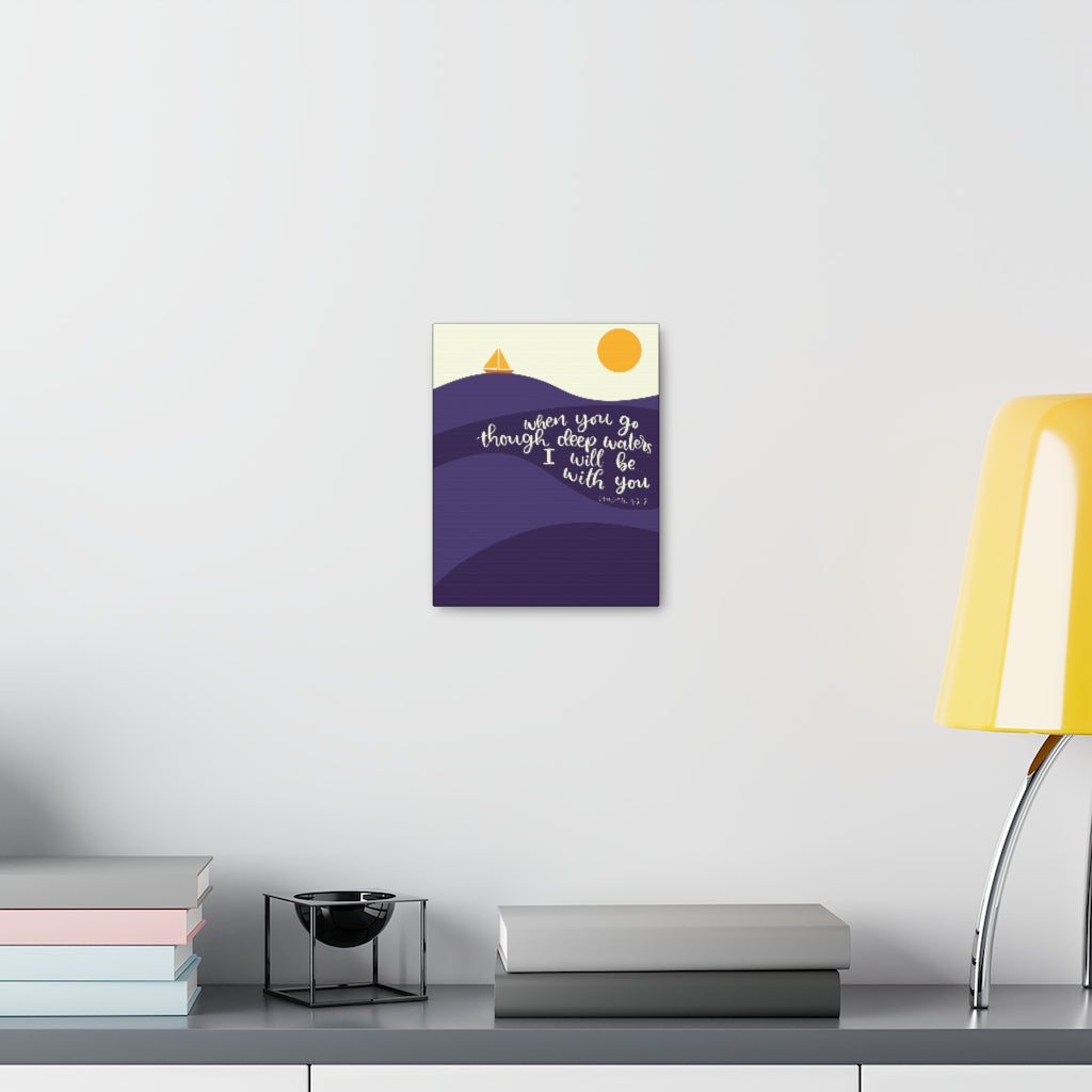 Scripture Walls I Will Be With You Sea Isaiah 43:2 Bible Verse Canvas Christian Wall Art Ready to Hang Unframed-Express Your Love Gifts