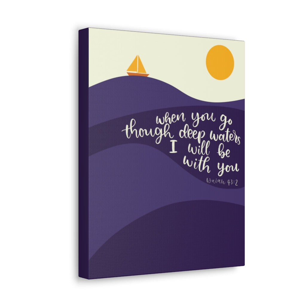 Scripture Walls I Will Be With You Sea Isaiah 43:2 Bible Verse Canvas Christian Wall Art Ready to Hang Unframed-Express Your Love Gifts