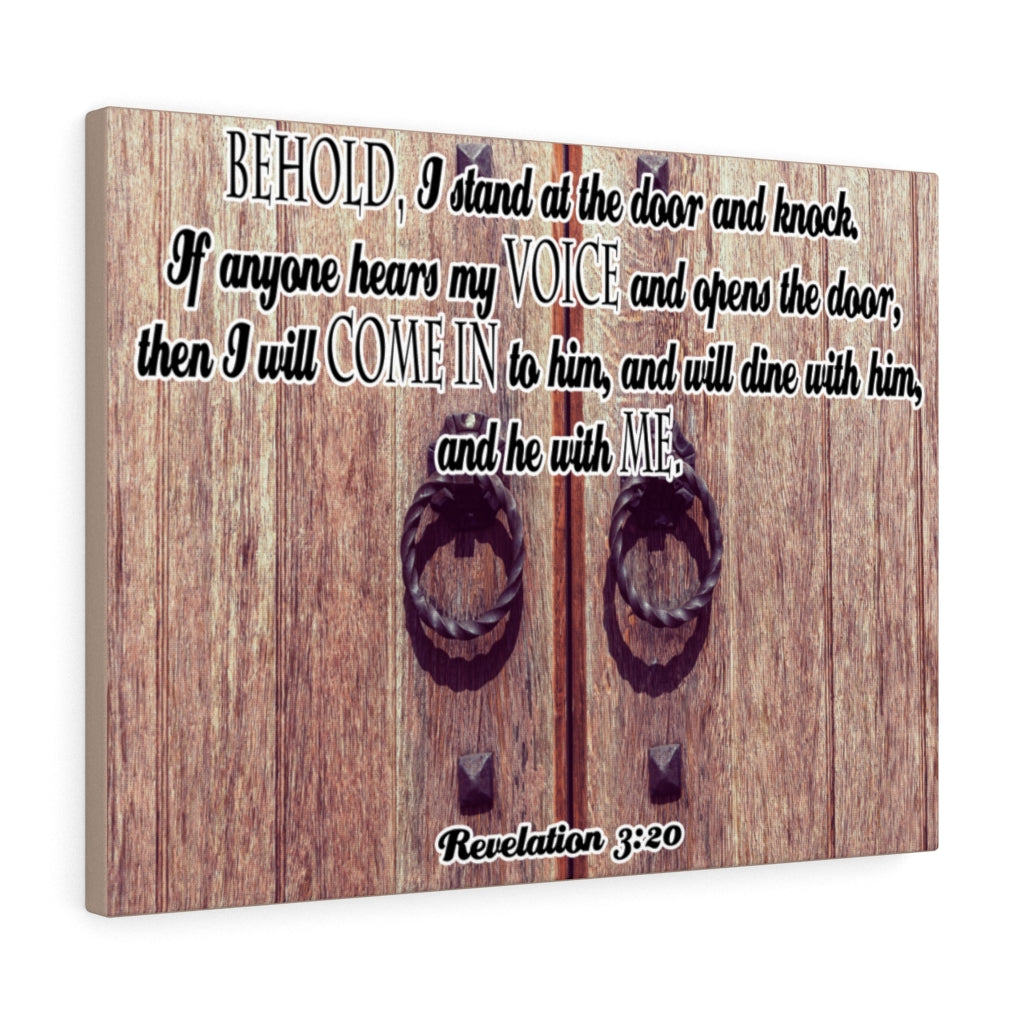 Scripture Walls I Will Come In Revelation 3:20 Bible Verse Canvas Christian Wall Art Ready to Hang Unframed-Express Your Love Gifts