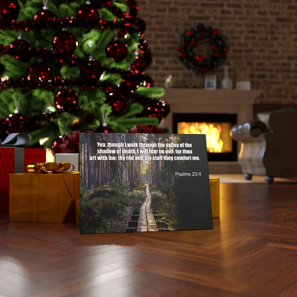 Scripture Walls I Will Fear No Evil Psalm 23:4 Bible Verse Canvas Christian Wall Art Ready to Hang Unframed-Express Your Love Gifts
