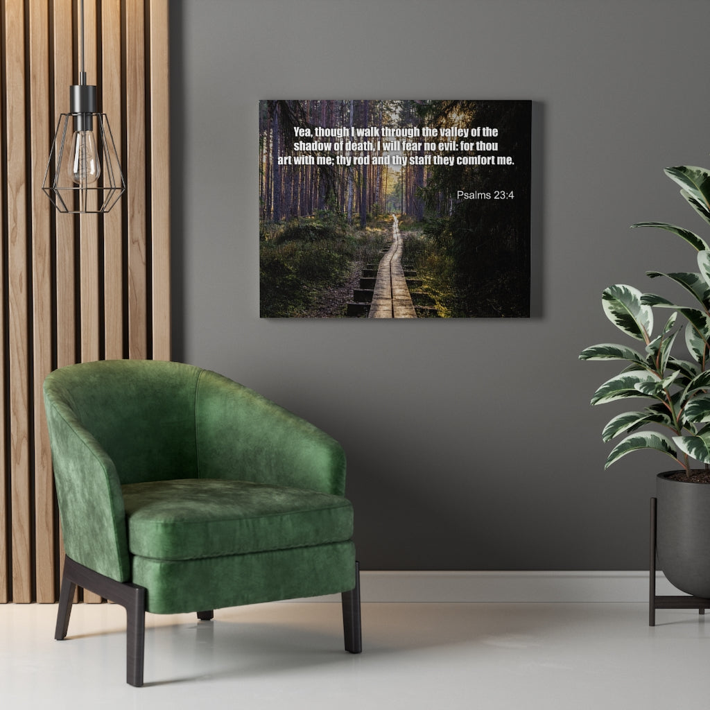 Scripture Walls I Will Fear No Evil Psalm 23:4 Bible Verse Canvas Christian Wall Art Ready to Hang Unframed-Express Your Love Gifts