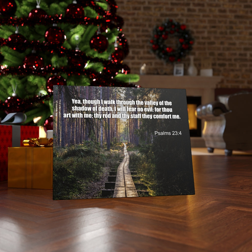 Scripture Walls I Will Fear No Evil Psalm 23:4 Bible Verse Canvas Christian Wall Art Ready to Hang Unframed-Express Your Love Gifts