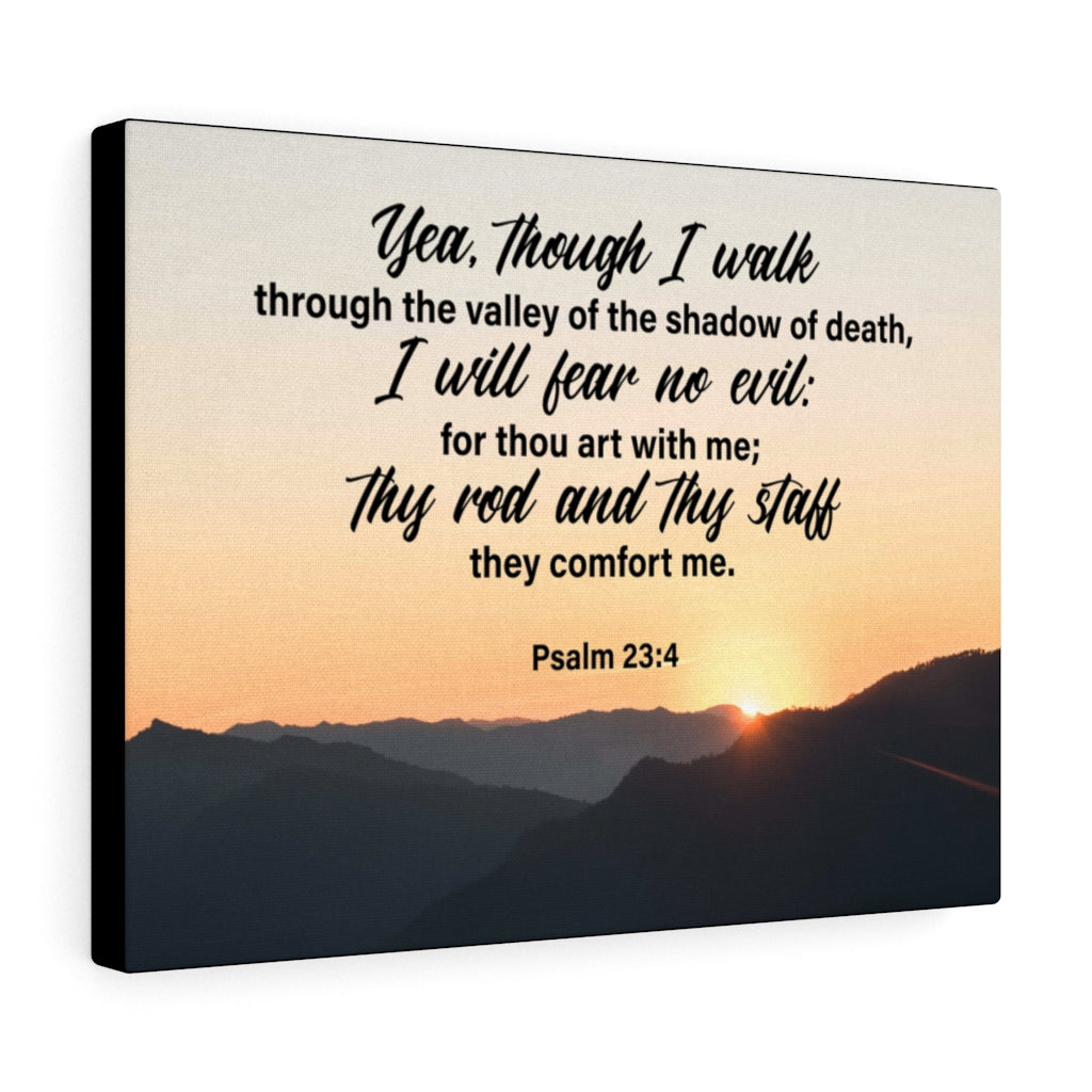 Scripture Walls I Will Fear No Evil Psalm 23:4 Wall Art Christian Home Decor Psalm 23:4 Unframed-Express Your Love Gifts