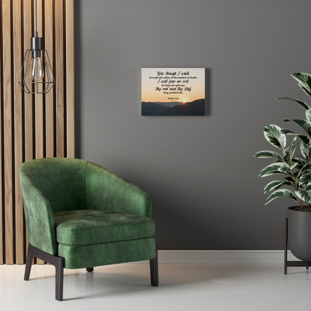 Scripture Walls I Will Fear No Evil Psalm 23:4 Wall Art Christian Home Decor Psalm 23:4 Unframed-Express Your Love Gifts